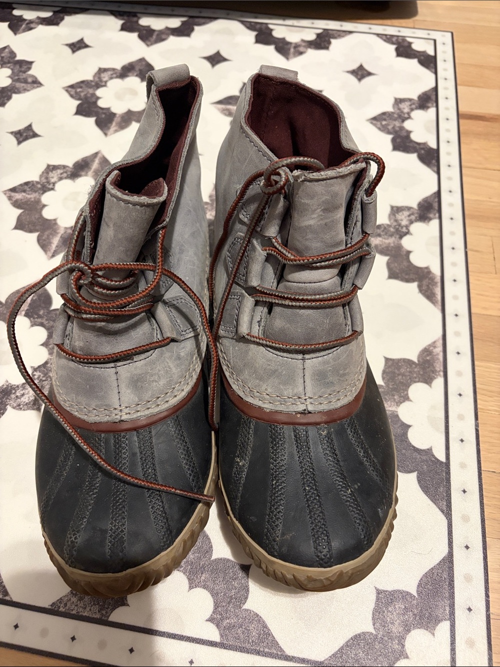 Sorel Out & About Grey and Black Waterproof Lace-Up Boots